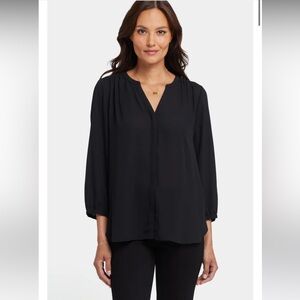 NYDJ untuck blouse, black